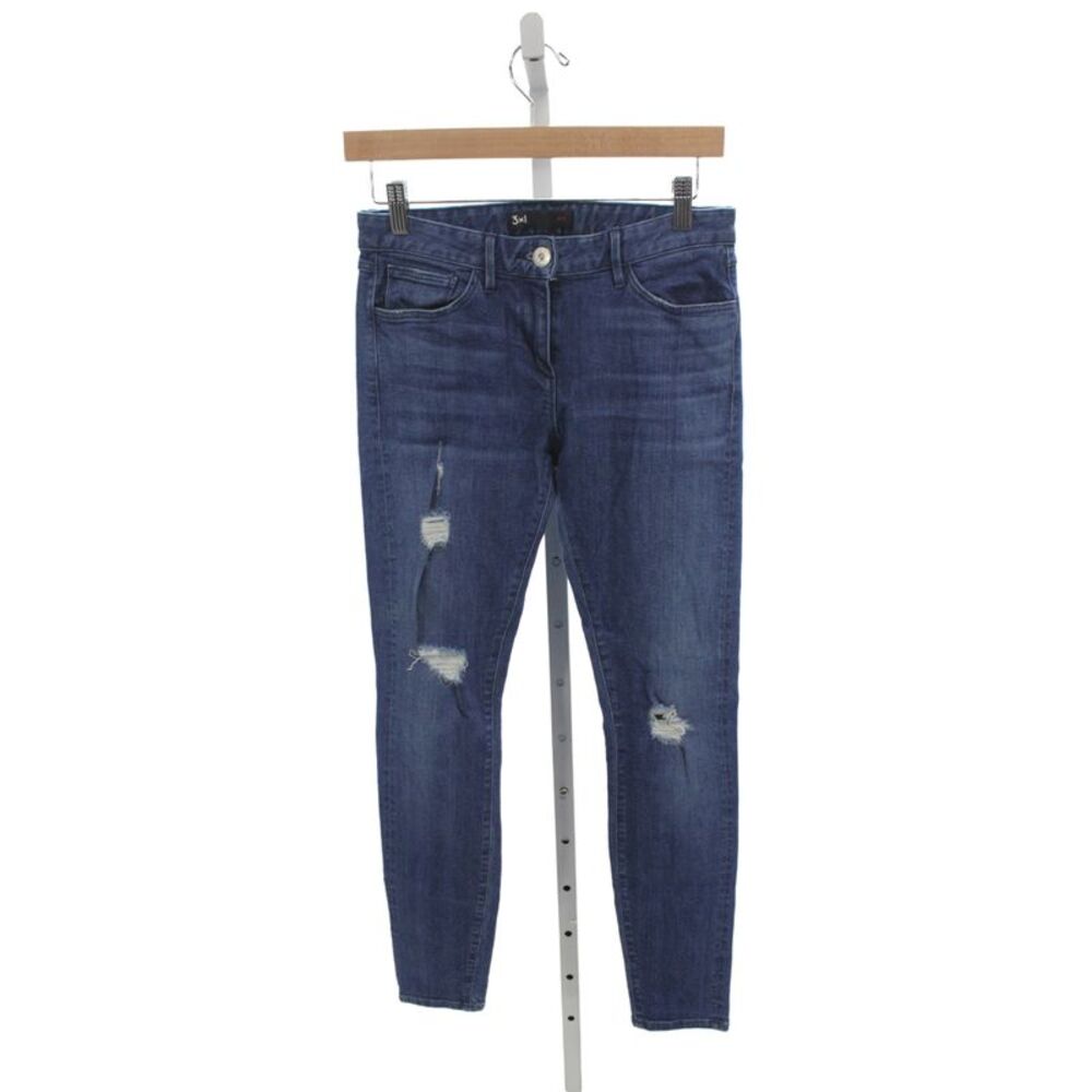 3x1 NYC Womens Skinny Blue Cotton Mid-Rise Jeans Size 26